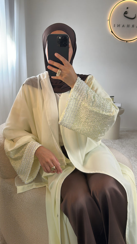 Abaya Khouloud - Jaune pastel
