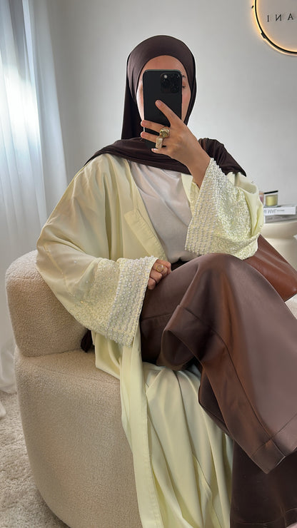 Abaya Khouloud - Jaune pastel