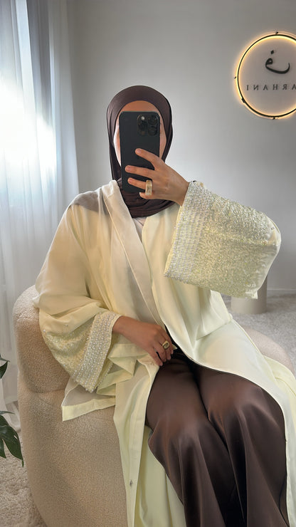 Abaya Khouloud - Jaune pastel