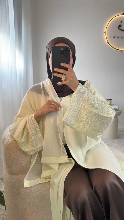 Abaya Khouloud - Jaune pastel